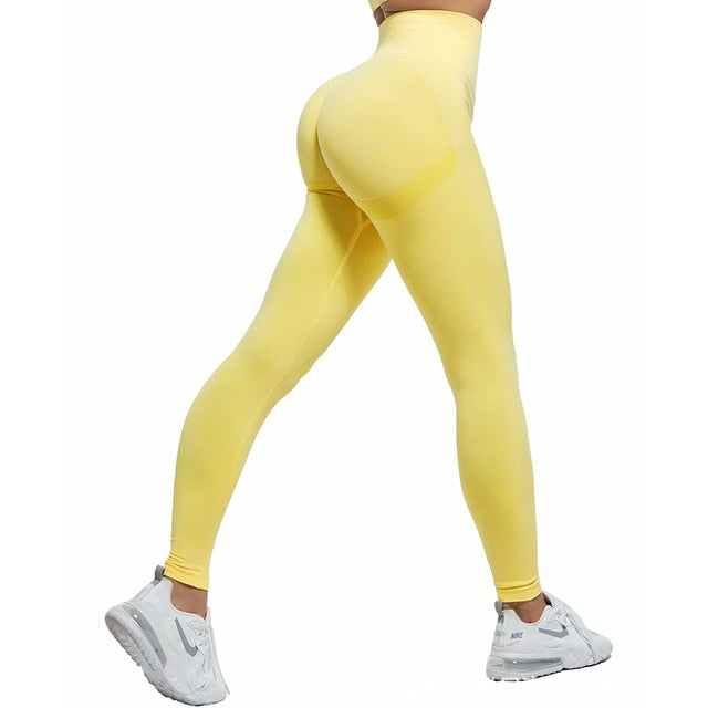 High Waist Seamless Push Up Leggings. Fitness Running Pants. Elastic Gym Tights.