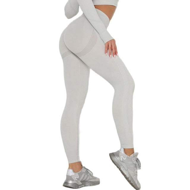 High Waist Seamless Push Up Leggings. Fitness Running Pants. Elastic Gym Tights.