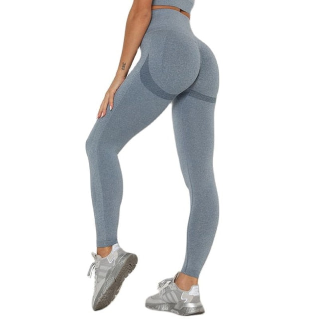 High Waist Seamless Push Up Leggings. Fitness Running Pants. Elastic Gym Tights.