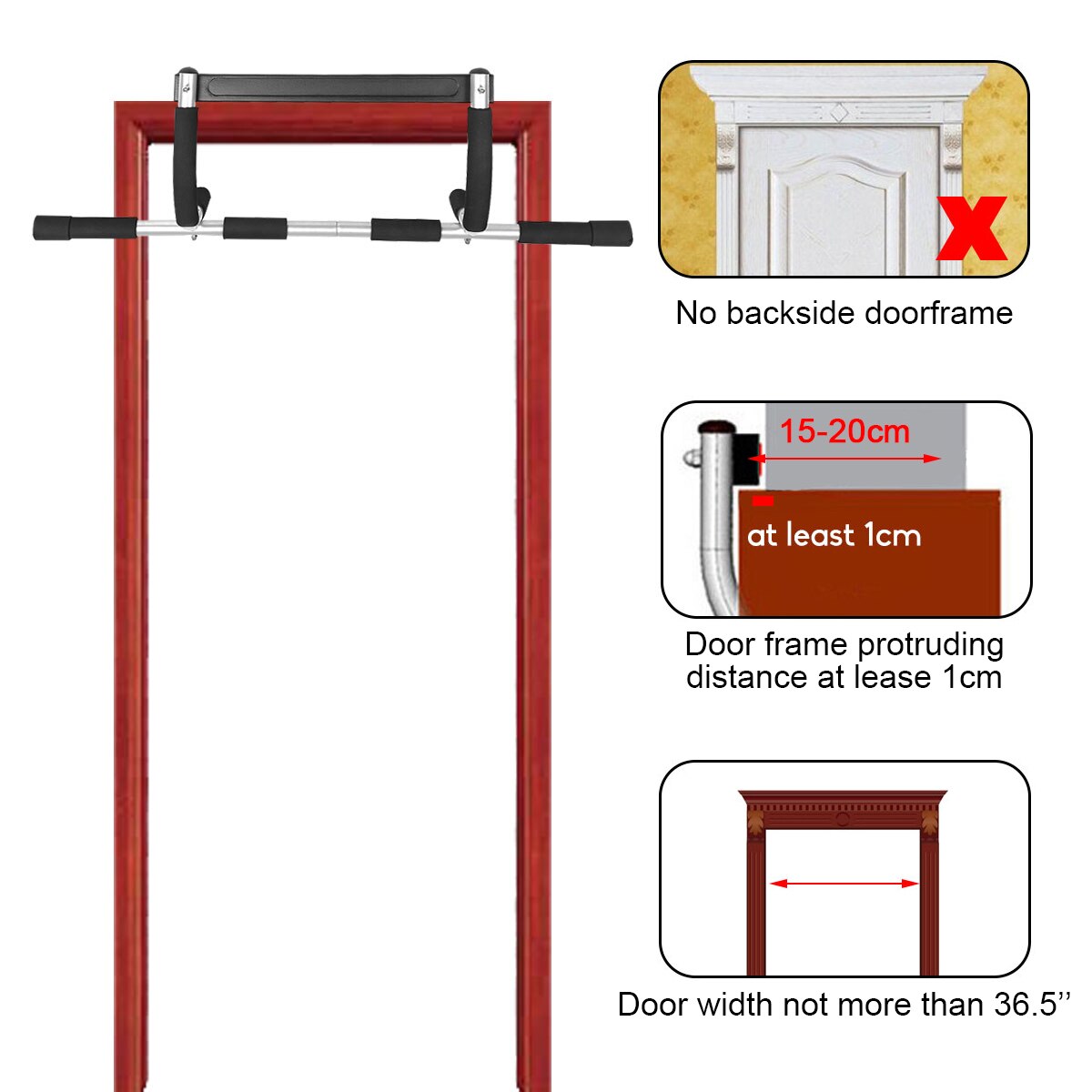 Portable exercise bar. pull-ups, chin-ups, pushups and more