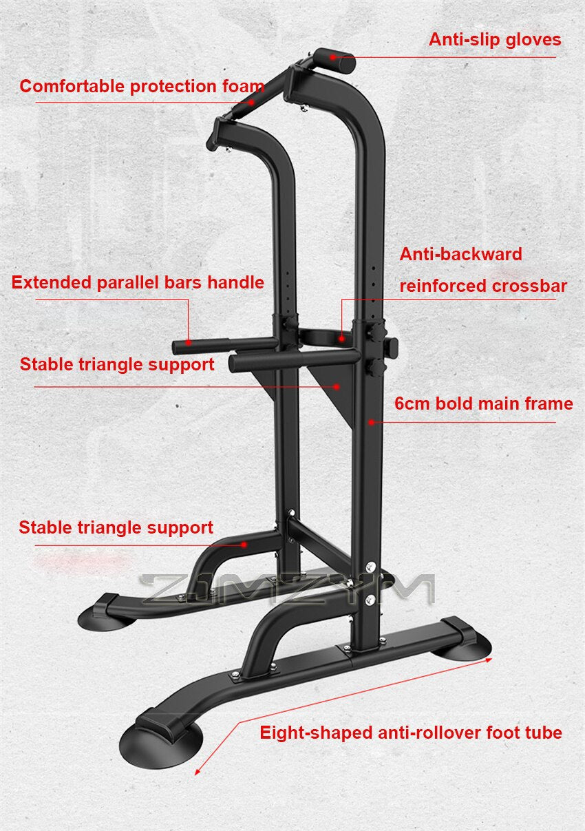 Adjustable Height Pull Up and Dip Bar for Home Workouts